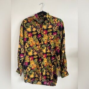 Vintage Fruit Patterned Shirt